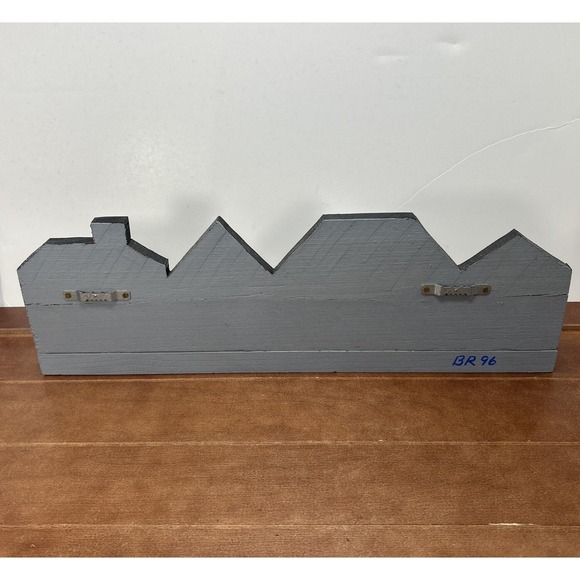 Vintage Handcrafted Wood Country Old Town Village Cow‎ Art Wall Hooks Key Holder - Picture 5 of 6